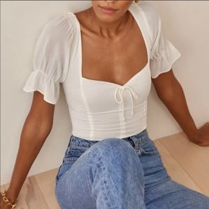 Reformation Delevan top in Ivory